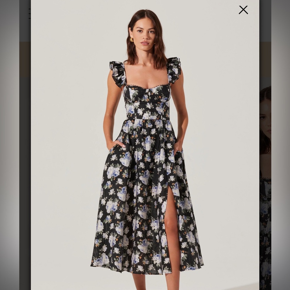 ASTR the Label Wedelia Floral Bustier Midi Dress